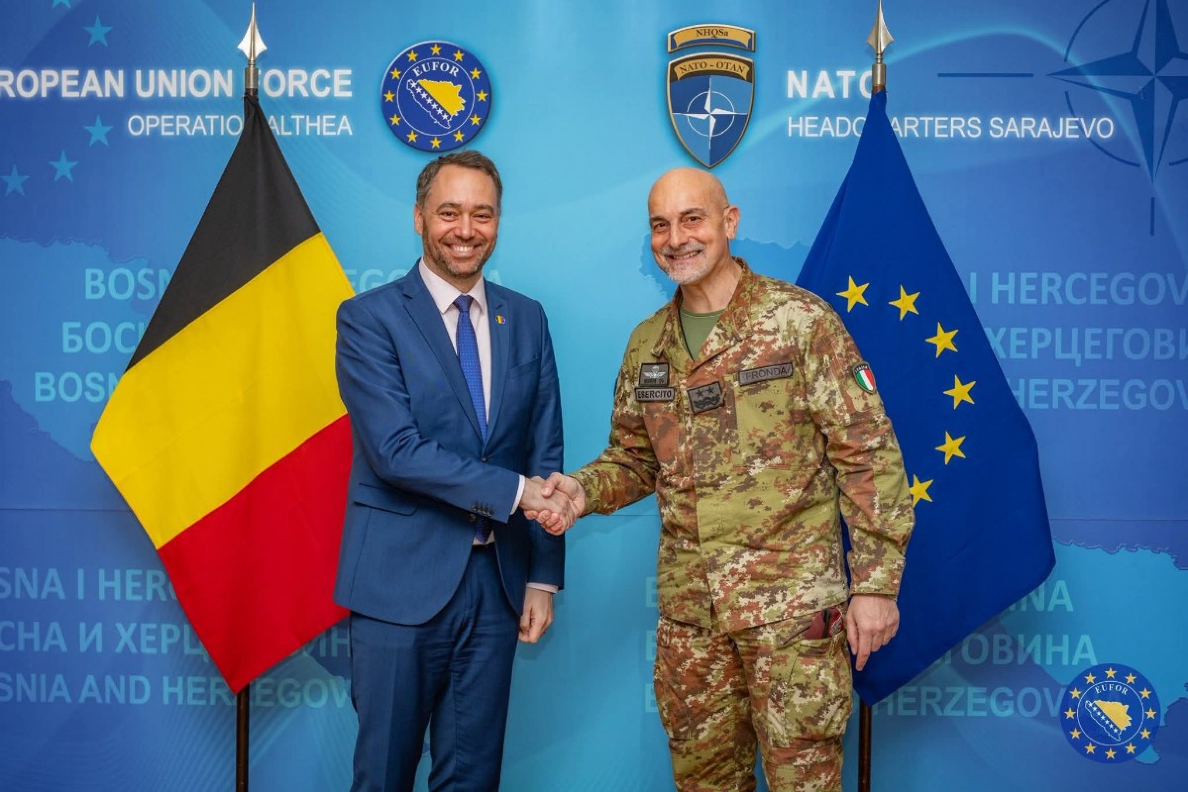 EUFOR Commander hosts Belgian Foreign Minister in Camp Butmir